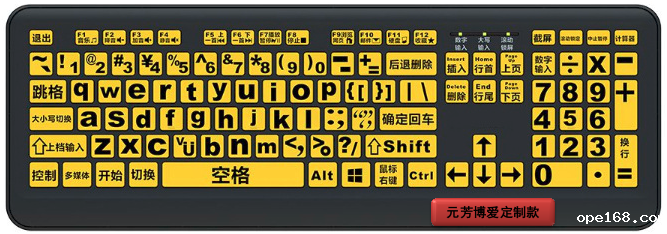 Low vision keyboard